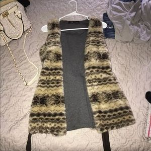ZARA faux fur vest